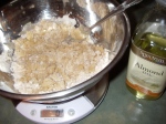 Dry ingredients with almond oil added