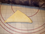Square of pastry folded in half