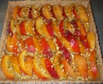 Peach and apricot tart ready for the oven