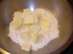 Equal amounts of flour and butter by weight