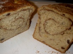 Rum-raisin bread with a cinnamon swirl