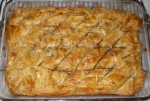 Baked baklava soaked with syrup