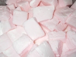Marshmallows flavored with rose water and colored pink